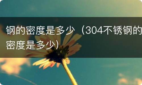 钢的密度是多少（304不锈钢的密度是多少）