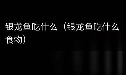 银龙鱼吃什么（银龙鱼吃什么食物）