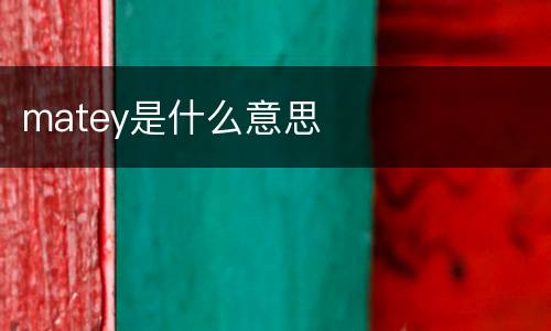 matey是什么意思