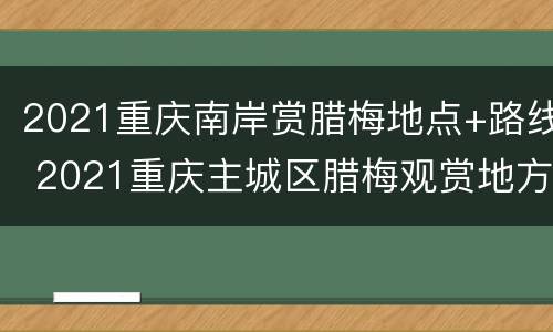 2021重庆南岸赏腊梅地点+路线 2021重庆主城区腊梅观赏地方