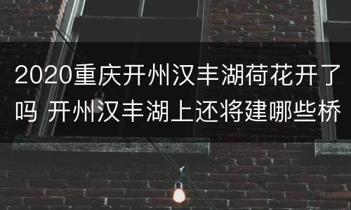 2020重庆开州汉丰湖荷花开了吗 开州汉丰湖上还将建哪些桥
