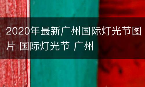 2020年最新广州国际灯光节图片 国际灯光节 广州