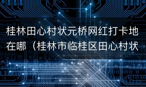 桂林田心村状元桥网红打卡地在哪（桂林市临桂区田心村状元桥）