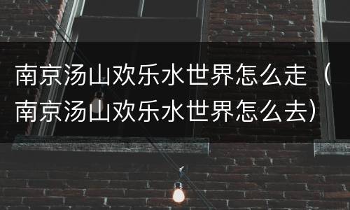 南京汤山欢乐水世界怎么走（南京汤山欢乐水世界怎么去）