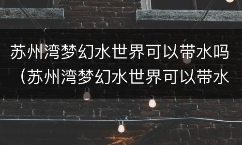 苏州湾梦幻水世界可以带水吗（苏州湾梦幻水世界可以带水吗多少钱）