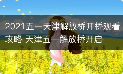2021五一天津解放桥开桥观看攻略 天津五一解放桥开启