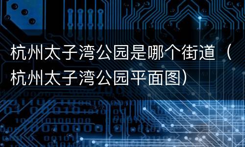 杭州太子湾公园是哪个街道（杭州太子湾公园平面图）