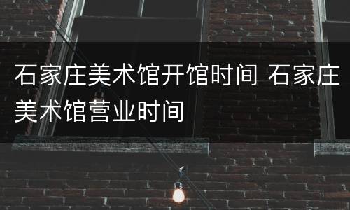 石家庄美术馆开馆时间 石家庄美术馆营业时间