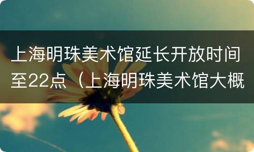 上海明珠美术馆延长开放时间至22点（上海明珠美术馆大概要玩多久）