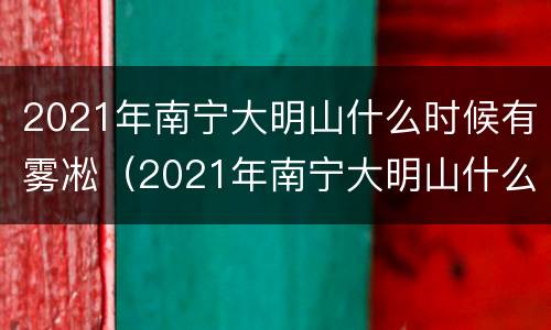 2021年南宁大明山什么时候有雾凇（2021年南宁大明山什么时候有雾凇的）