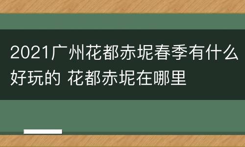 2021广州花都赤坭春季有什么好玩的 花都赤坭在哪里