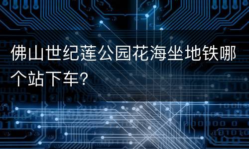 佛山世纪莲公园花海坐地铁哪个站下车？
