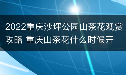 2022重庆沙坪公园山茶花观赏攻略 重庆山茶花什么时候开