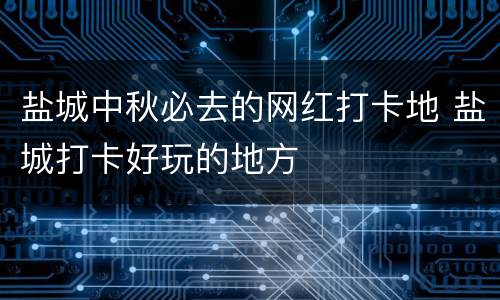 盐城中秋必去的网红打卡地 盐城打卡好玩的地方