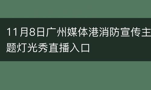 11月8日广州媒体港消防宣传主题灯光秀直播入口