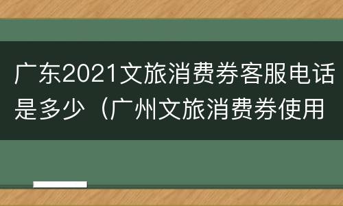 广东2021文旅消费券客服电话是多少（广州文旅消费券使用范围）