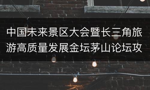 中国未来景区大会暨长三角旅游高质量发展金坛茅山论坛攻略