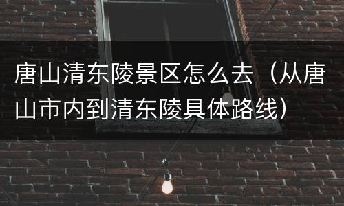 唐山清东陵景区怎么去（从唐山市内到清东陵具体路线）