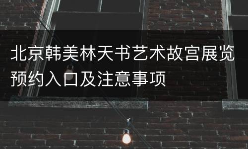 北京韩美林天书艺术故宫展览预约入口及注意事项