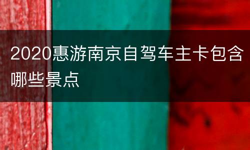 2020惠游南京自驾车主卡包含哪些景点