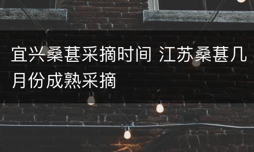 宜兴桑葚采摘时间 江苏桑葚几月份成熟采摘