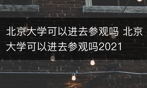 北京大学可以进去参观吗 北京大学可以进去参观吗2021