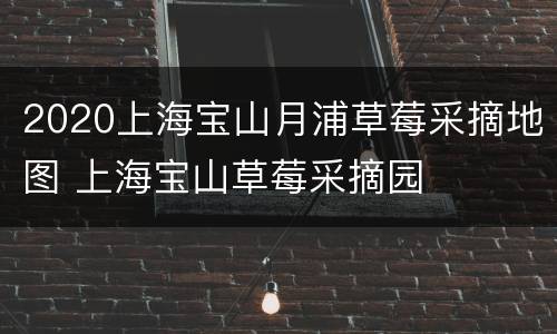 2020上海宝山月浦草莓采摘地图 上海宝山草莓采摘园