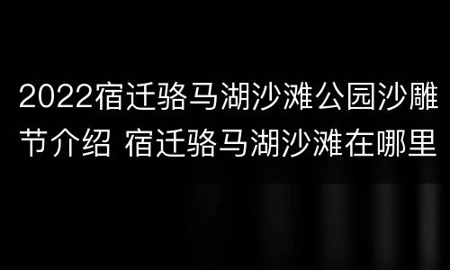 2022宿迁骆马湖沙滩公园沙雕节介绍 宿迁骆马湖沙滩在哪里