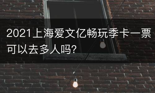 2021上海爱文亿畅玩季卡一票可以去多人吗？