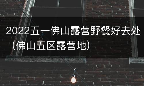 2022五一佛山露营野餐好去处（佛山五区露营地）