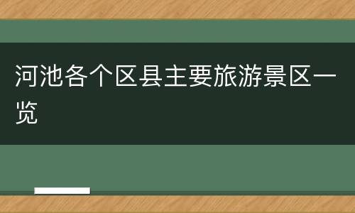 河池各个区县主要旅游景区一览