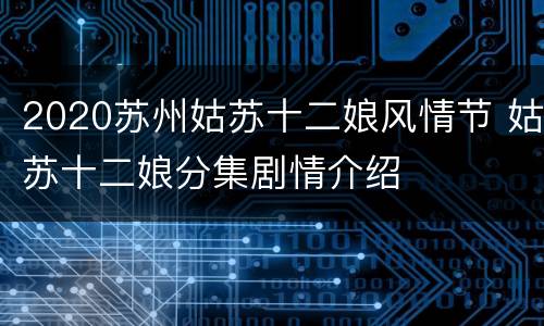 2020苏州姑苏十二娘风情节 姑苏十二娘分集剧情介绍