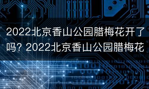 2022北京香山公园腊梅花开了吗? 2022北京香山公园腊梅花开了吗现在
