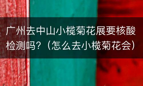 广州去中山小榄菊花展要核酸检测吗?（怎么去小榄菊花会）