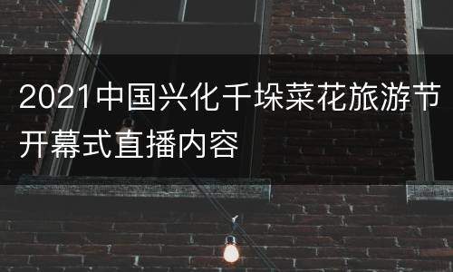 2021中国兴化千垛菜花旅游节开幕式直播内容