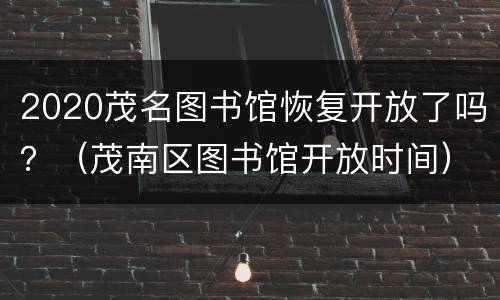 2020茂名图书馆恢复开放了吗？（茂南区图书馆开放时间）