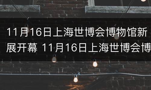11月16日上海世博会博物馆新展开幕 11月16日上海世博会博物馆新展开幕时间