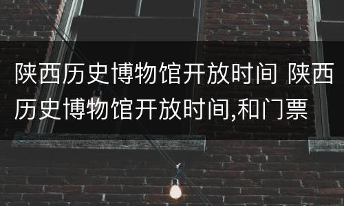 陕西历史博物馆开放时间 陕西历史博物馆开放时间,和门票