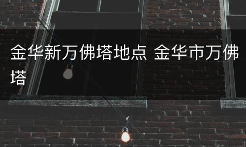 金华新万佛塔地点 金华市万佛塔
