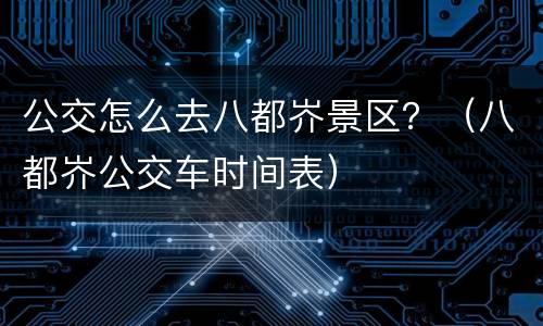 公交怎么去八都岕景区？（八都岕公交车时间表）