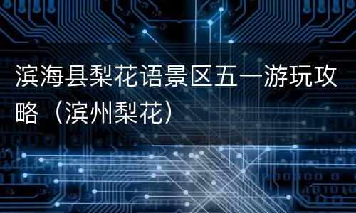 滨海县梨花语景区五一游玩攻略（滨州梨花）