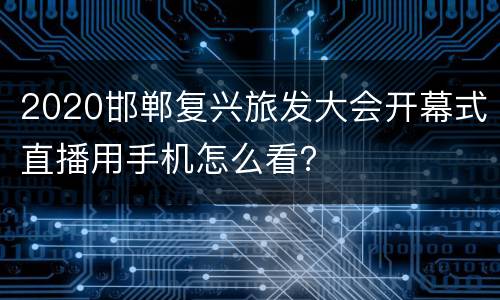 2020邯郸复兴旅发大会开幕式直播用手机怎么看？