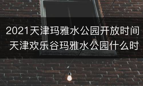 2021天津玛雅水公园开放时间 天津欢乐谷玛雅水公园什么时候开放