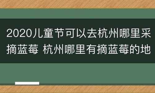 2020儿童节可以去杭州哪里采摘蓝莓 杭州哪里有摘蓝莓的地方