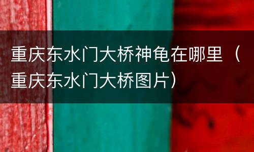 重庆东水门大桥神龟在哪里（重庆东水门大桥图片）