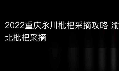2022重庆永川枇杷采摘攻略 渝北枇杷采摘