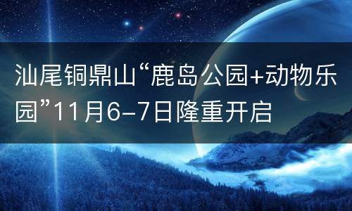 汕尾铜鼎山“鹿岛公园+动物乐园”11月6-7日隆重开启