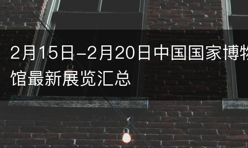2月15日-2月20日中国国家博物馆最新展览汇总