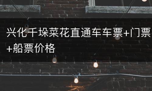 兴化千垛菜花直通车车票+门票+船票价格