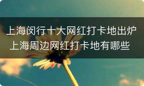 上海闵行十大网红打卡地出炉 上海周边网红打卡地有哪些